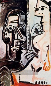Der Künstler und sein Modell 4 1963 Abstrakter Akt Ölgemälde